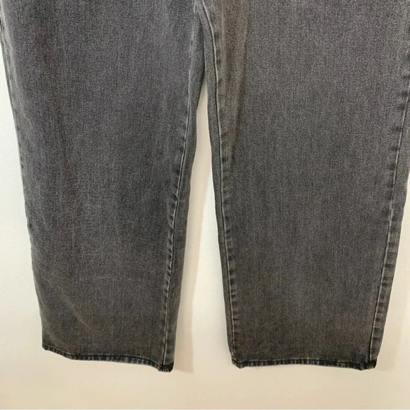 Forever 21 Black Wide Leg Jeans Woman High Rise 31  Pockets Goth Boho Western - Picture 3 of 11